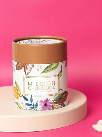 Embalagem do chocolate quente da Mission.